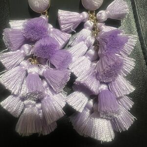 BaubleBar Lavender Tassel Earrings